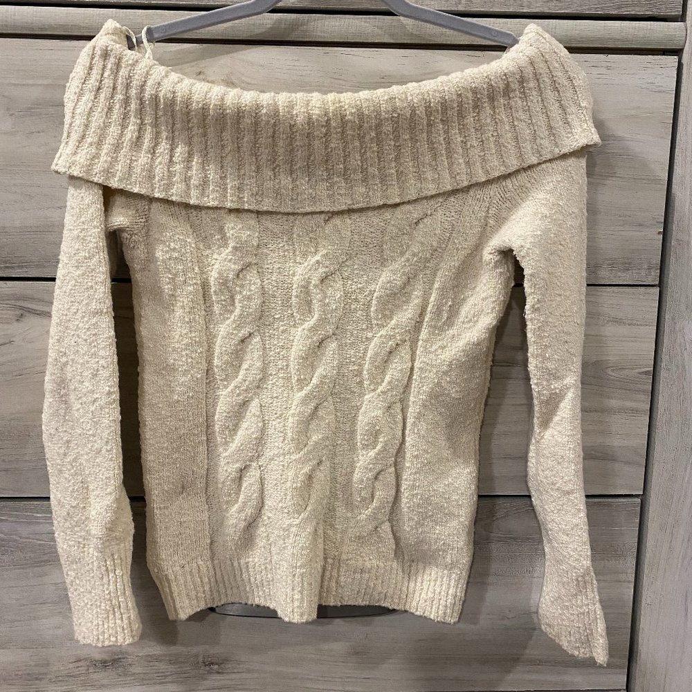 Free People Knit Off-the-Shoulder Sweater size S
